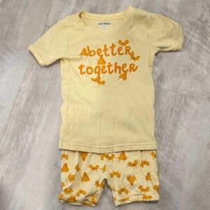 Old Navy Kids Pajama Set - Light Yellow with Orange Accents